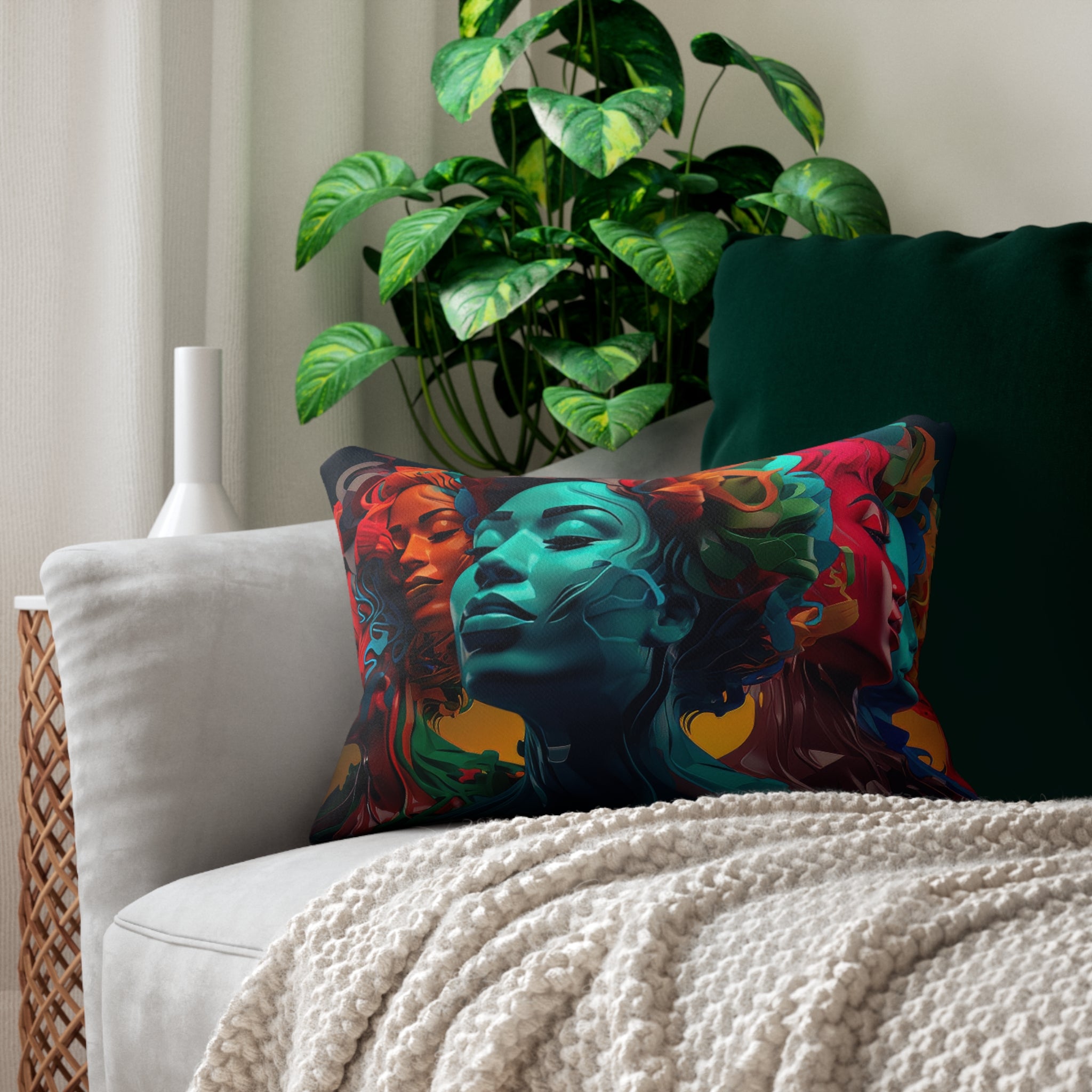 "COLOR OF BEAUTY" - African American Themed Lumbar Pillow