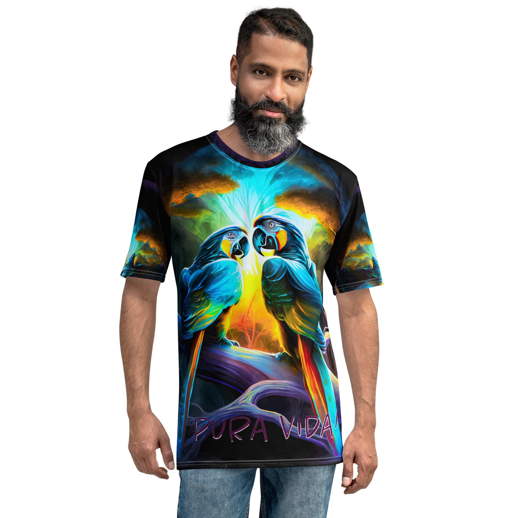 MACAWS IN BLUE Unisex All Over Print T-Shirt
