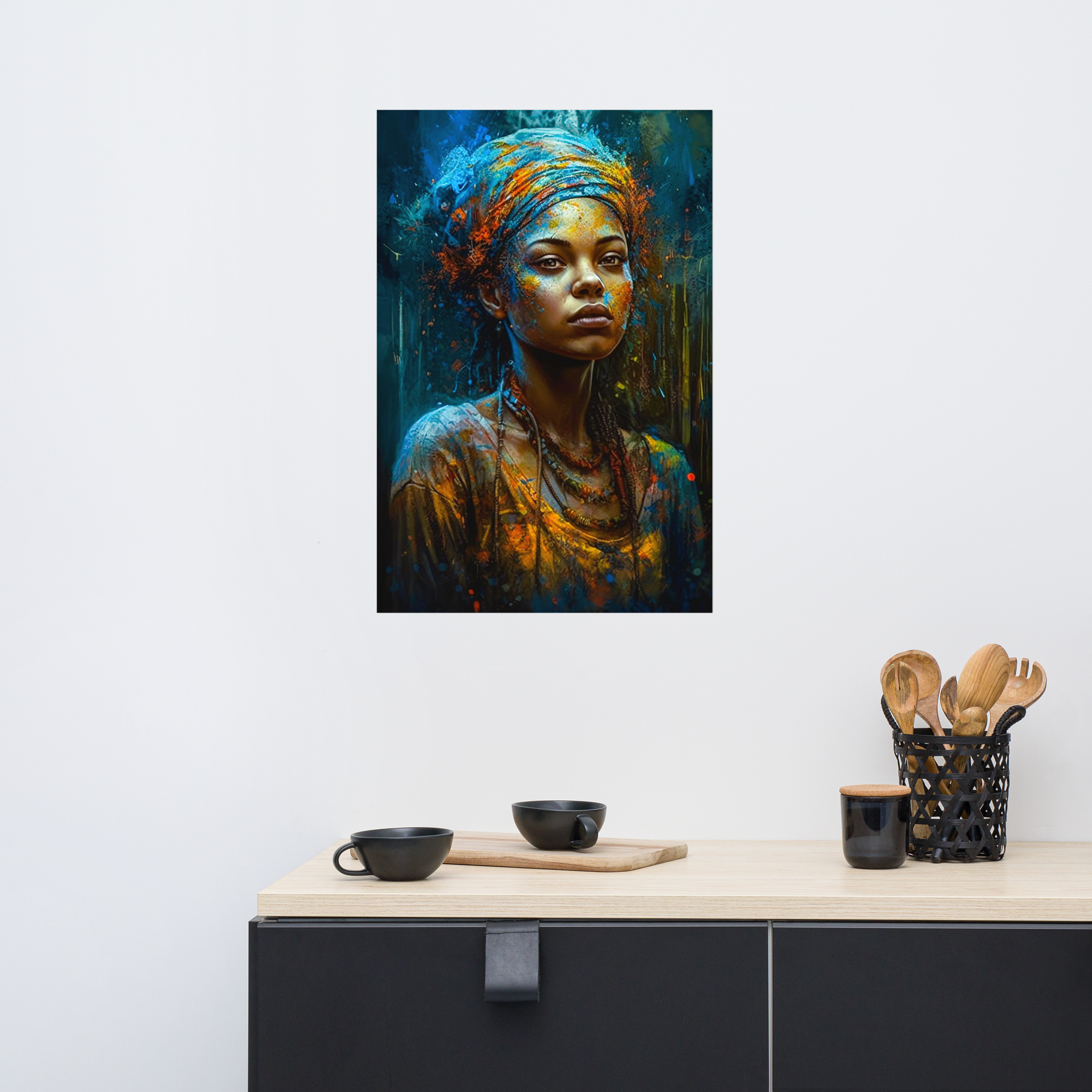 "THE BLUE WOMAN" - African American Themed Poster Wall Art