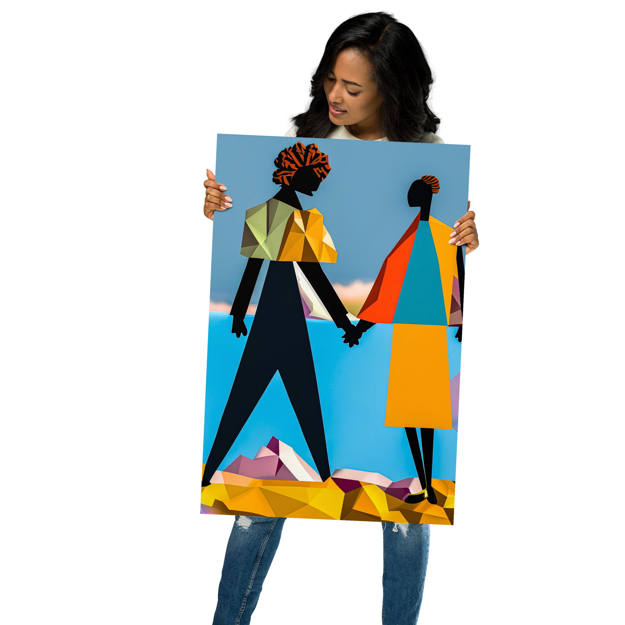 "HAND IN HAND" - African American Themed Poster Wall Art
