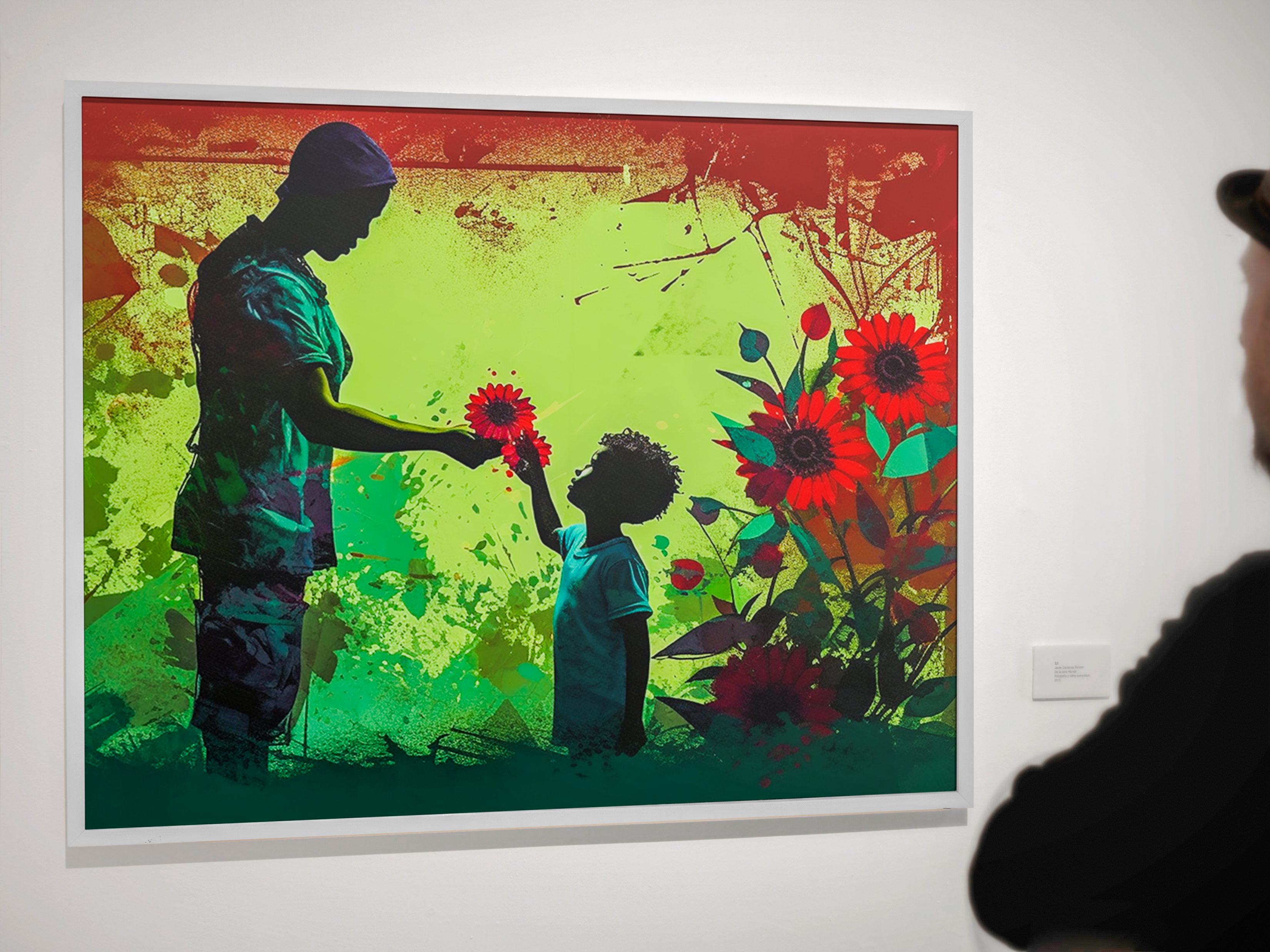 "FATHER AND FLOWERS" - African American Themed Poster Wall Art