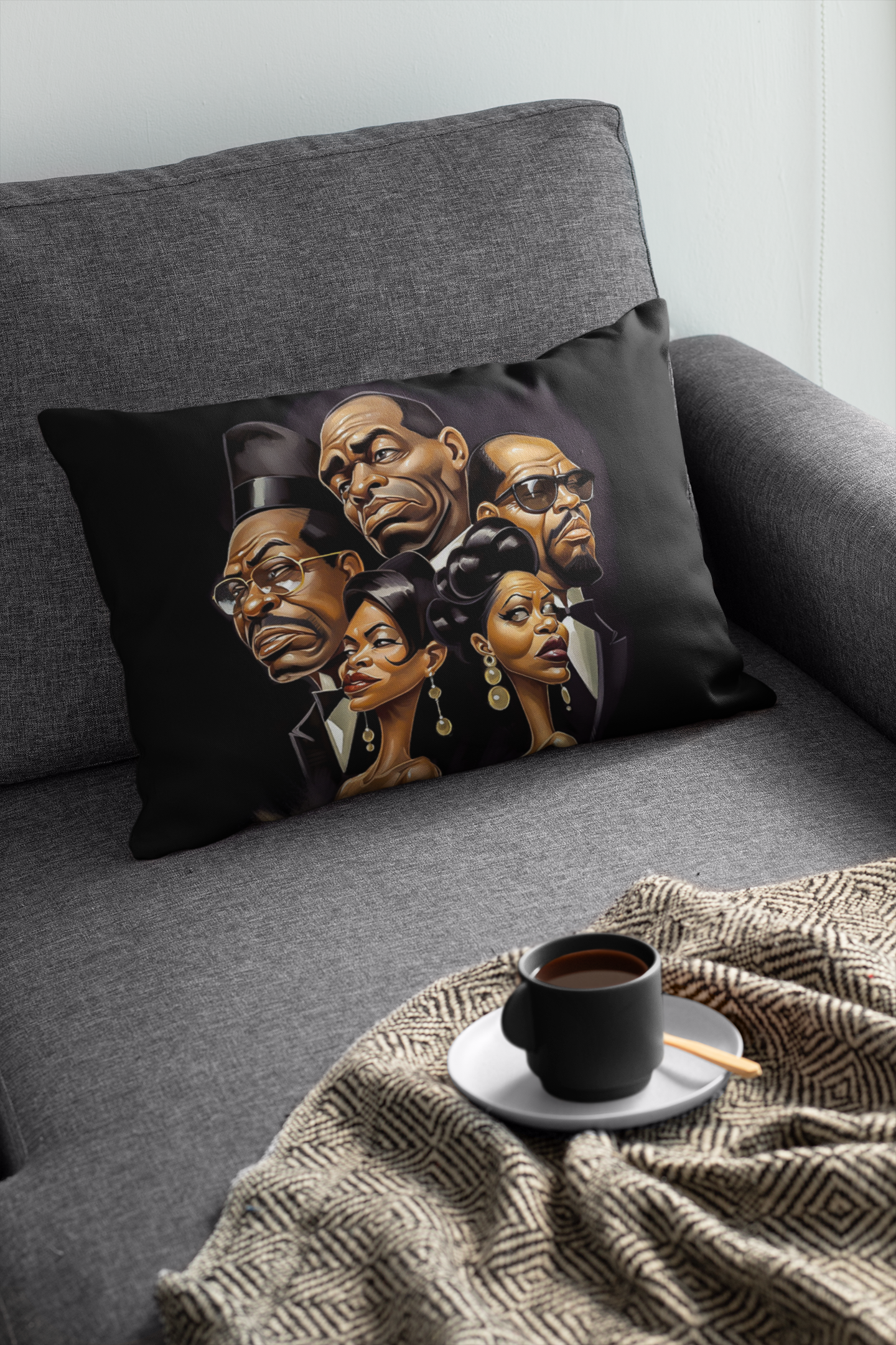 "JUS BOUGIE II" - African American Themed Lumbar Pillow [Rectangle]