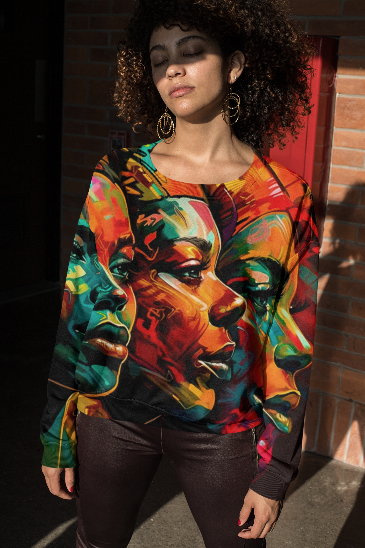 "COLORED FACES II" - African American Themed Unisex Sweatshirt