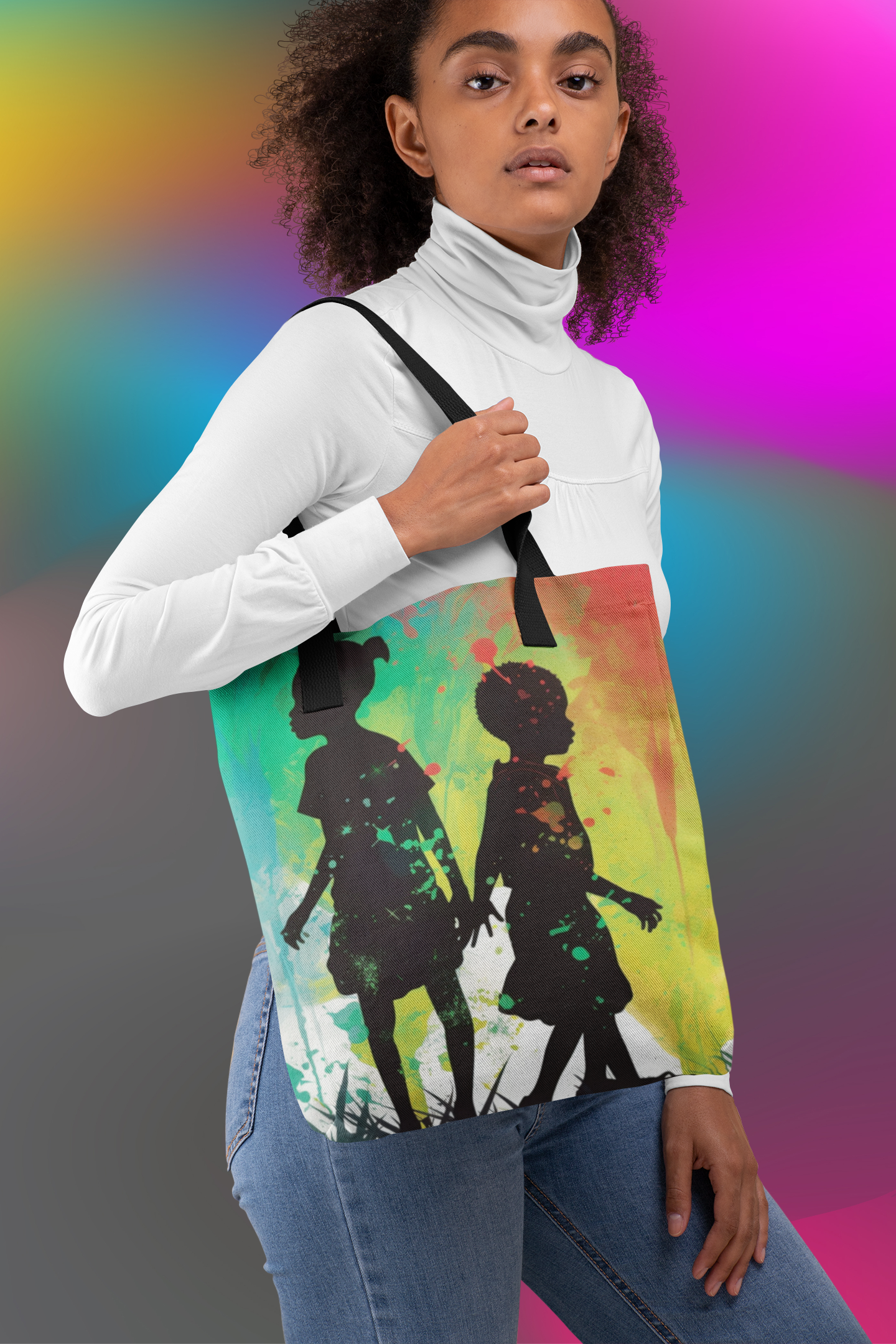 "SISTERS PLAYING" - LIBERATION THEMED TOTE