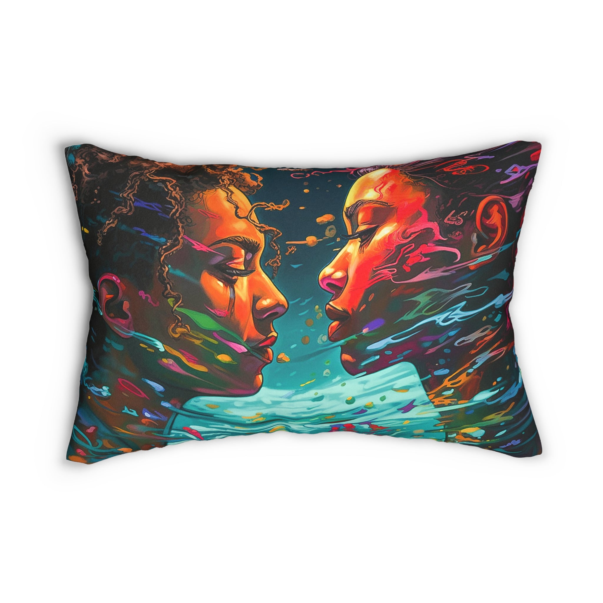 "COLOR OF LOVE" - African American Themed Lumbar Pillow